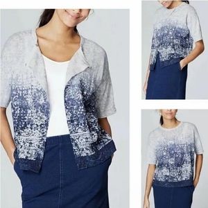 Pure J. Jill Convertible Lightweight Ombre Cardigan Sweater  Linen-Cotto…